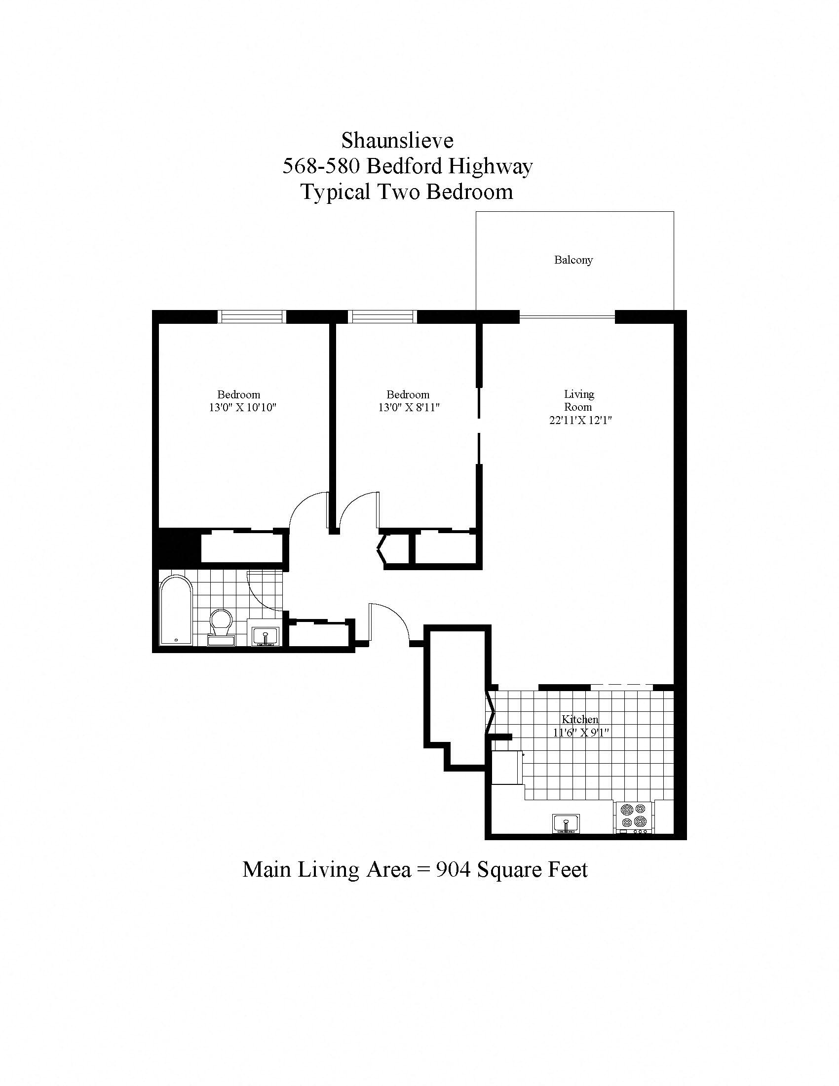 Shaunslieve Two Bedroom Floor Plan