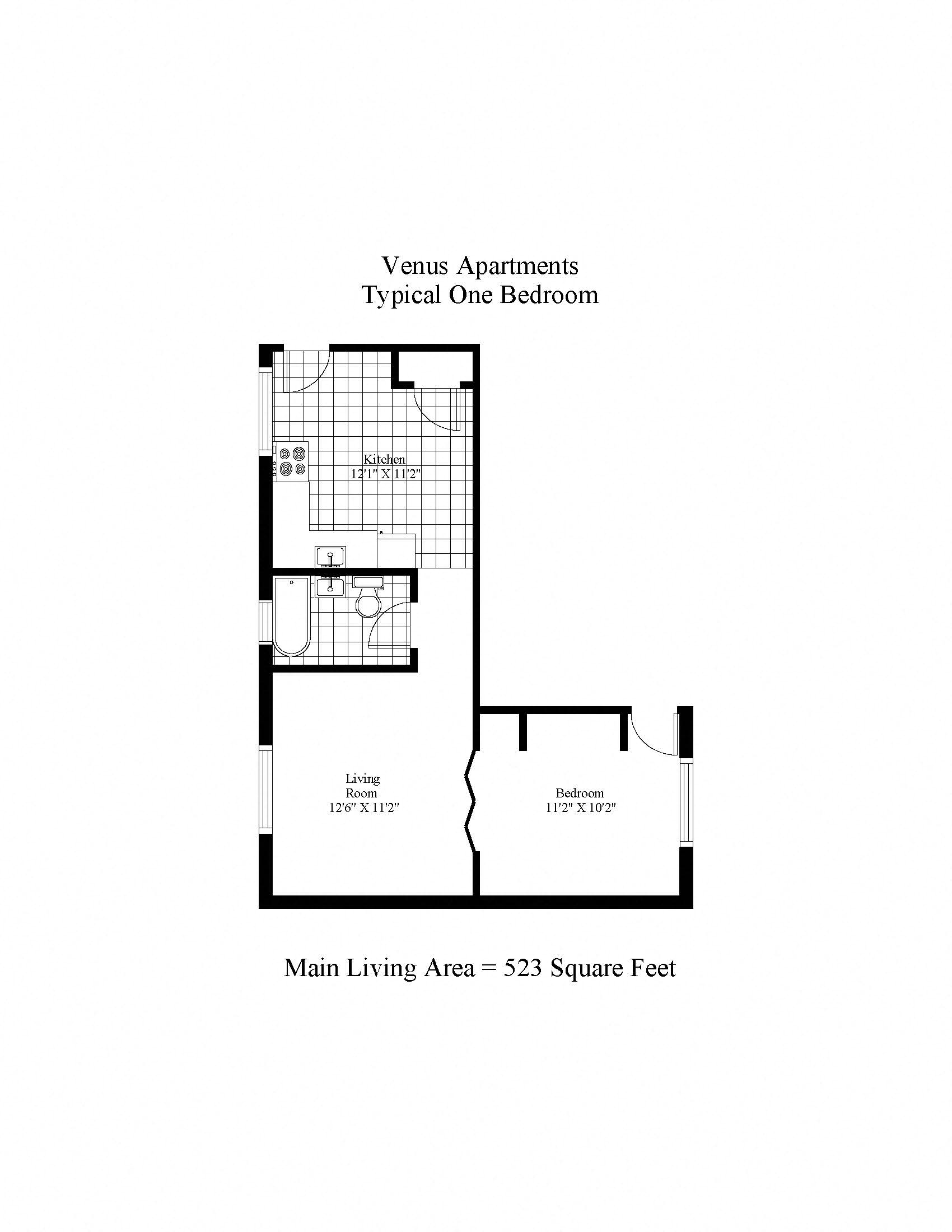 Venus Apartments One Bedroom Image