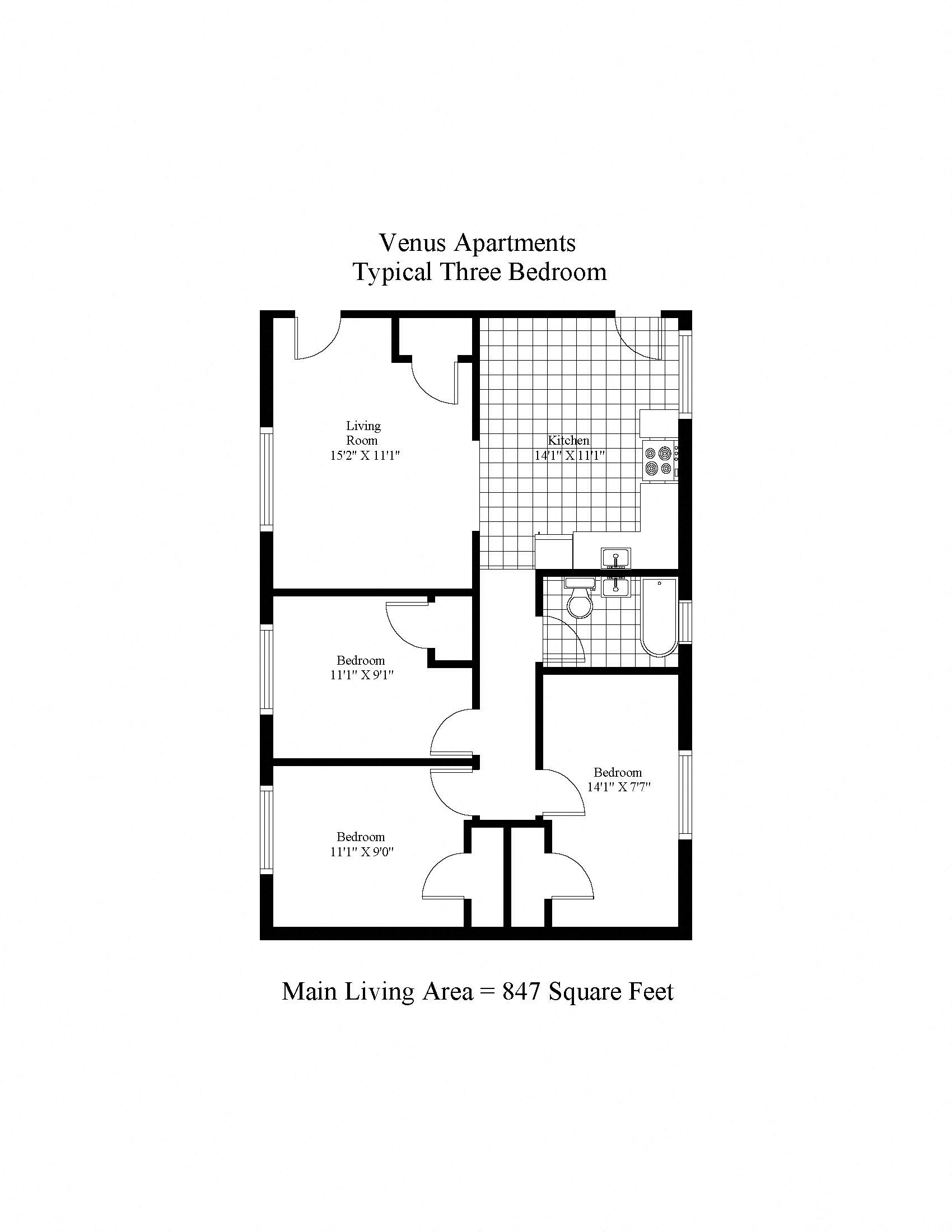 Venus Apartments Three Bedroom Image