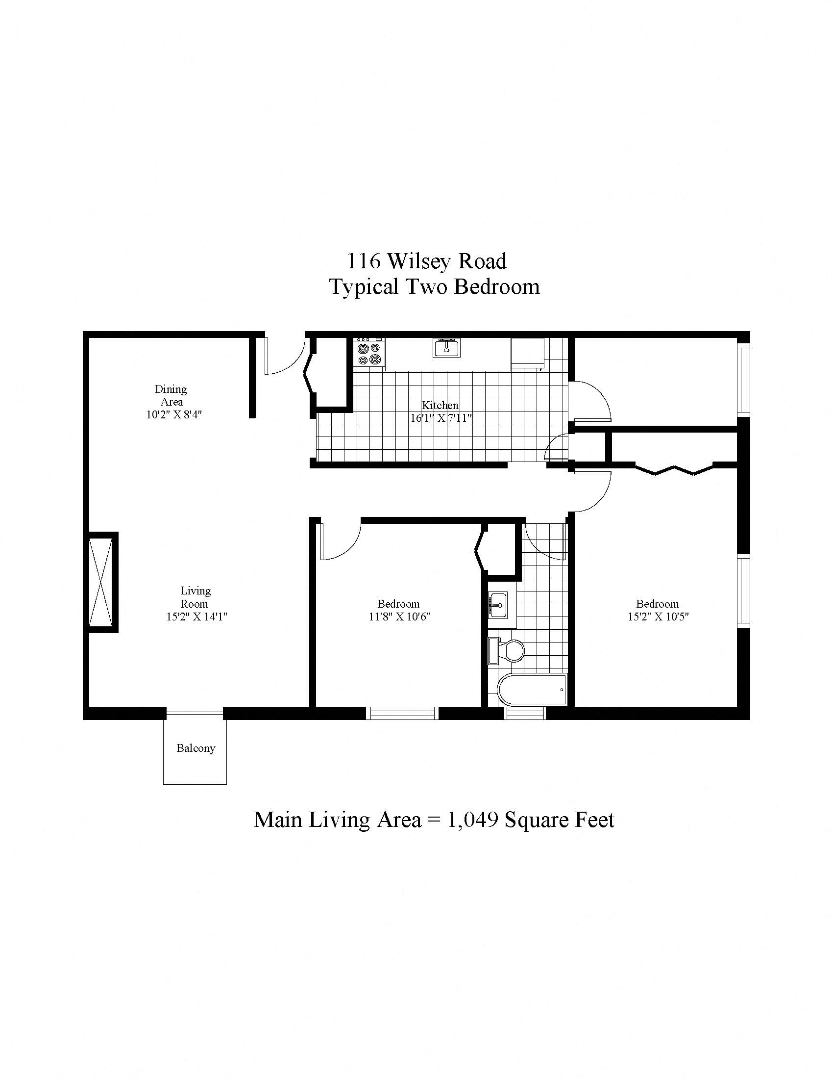 116 WIlsey Road Two Bedroom + Balcony Image