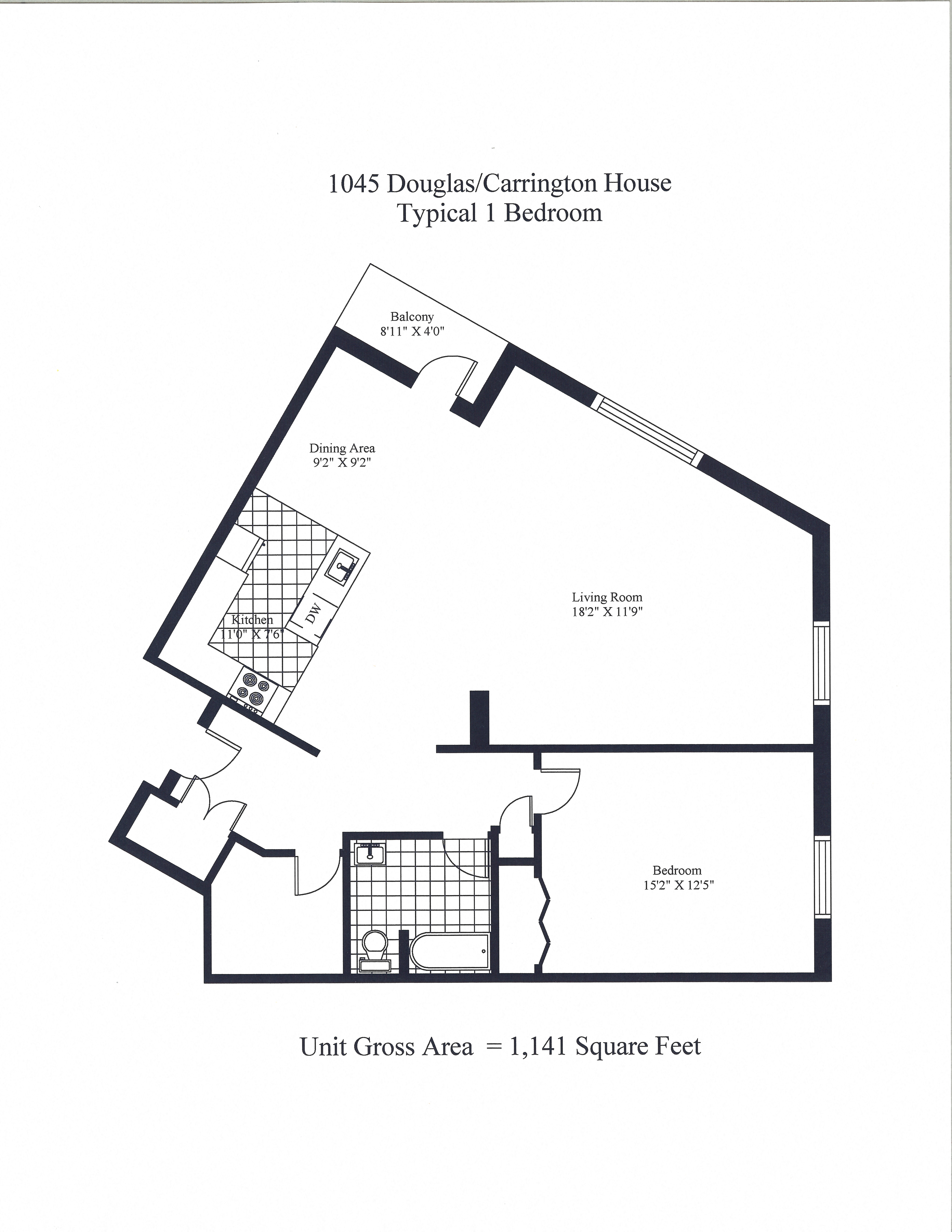 Carrington House One Bedroom + Balcony A Image