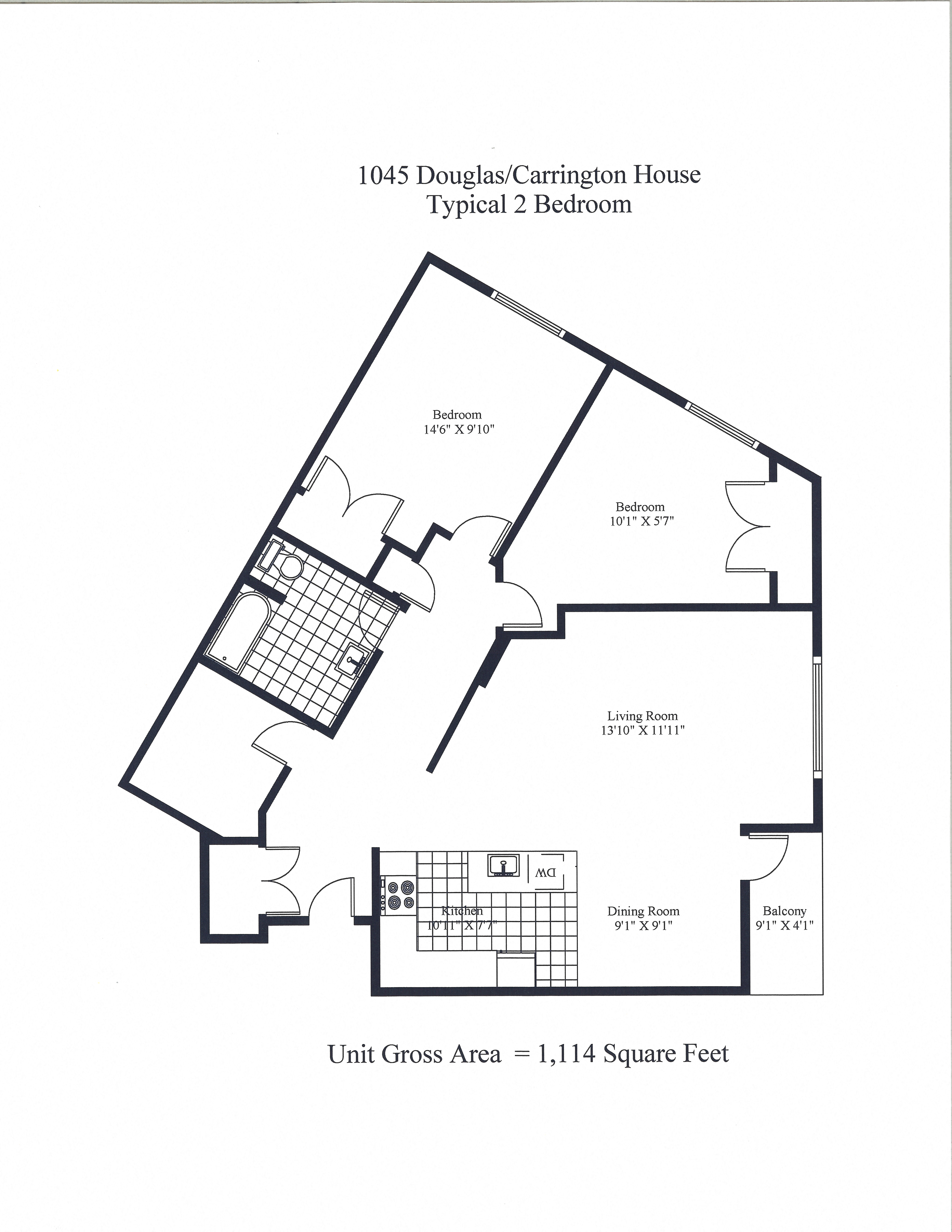 Carrington House Two Bedroom + Balcony A Image