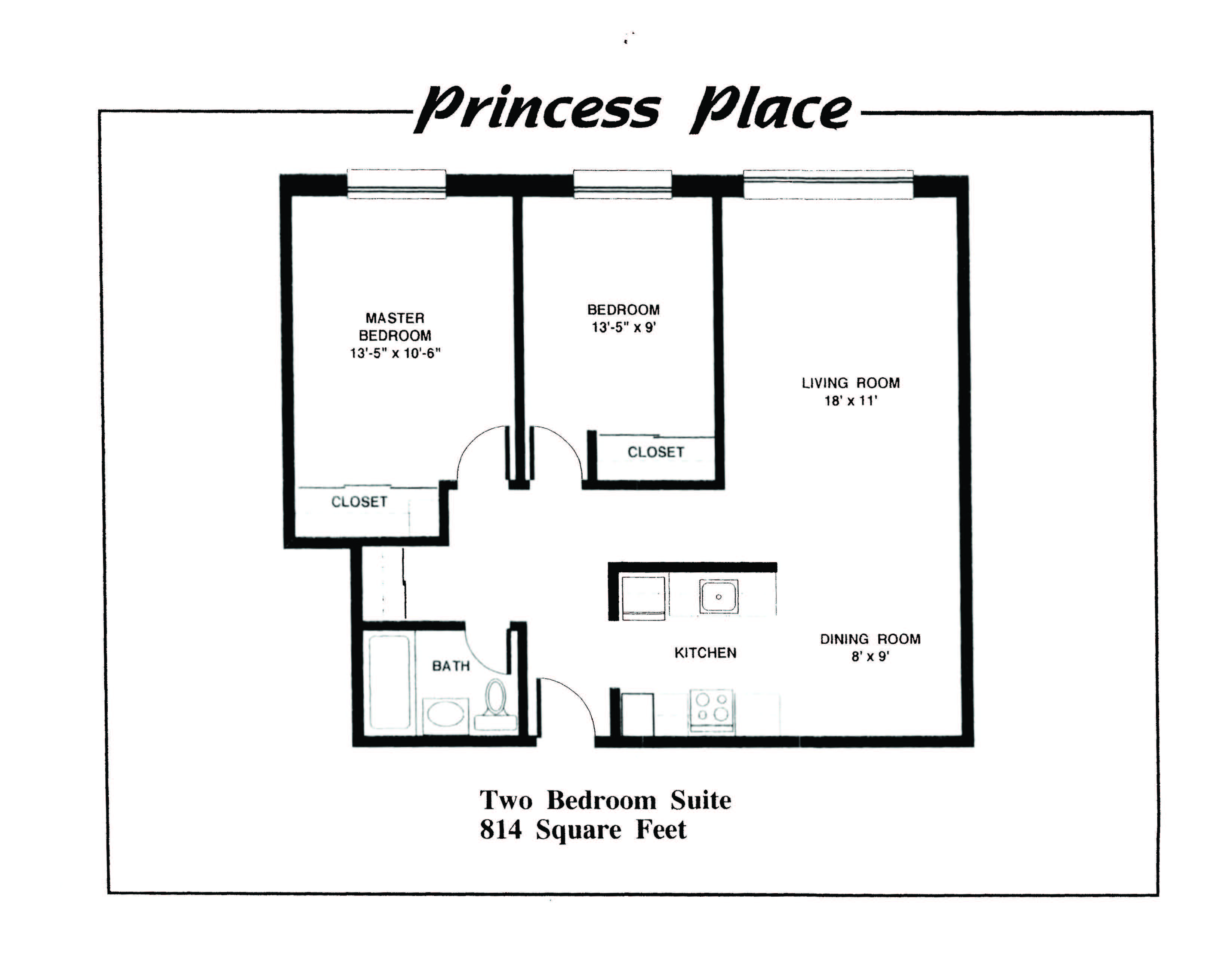 Princess Place Two Bedroom Image