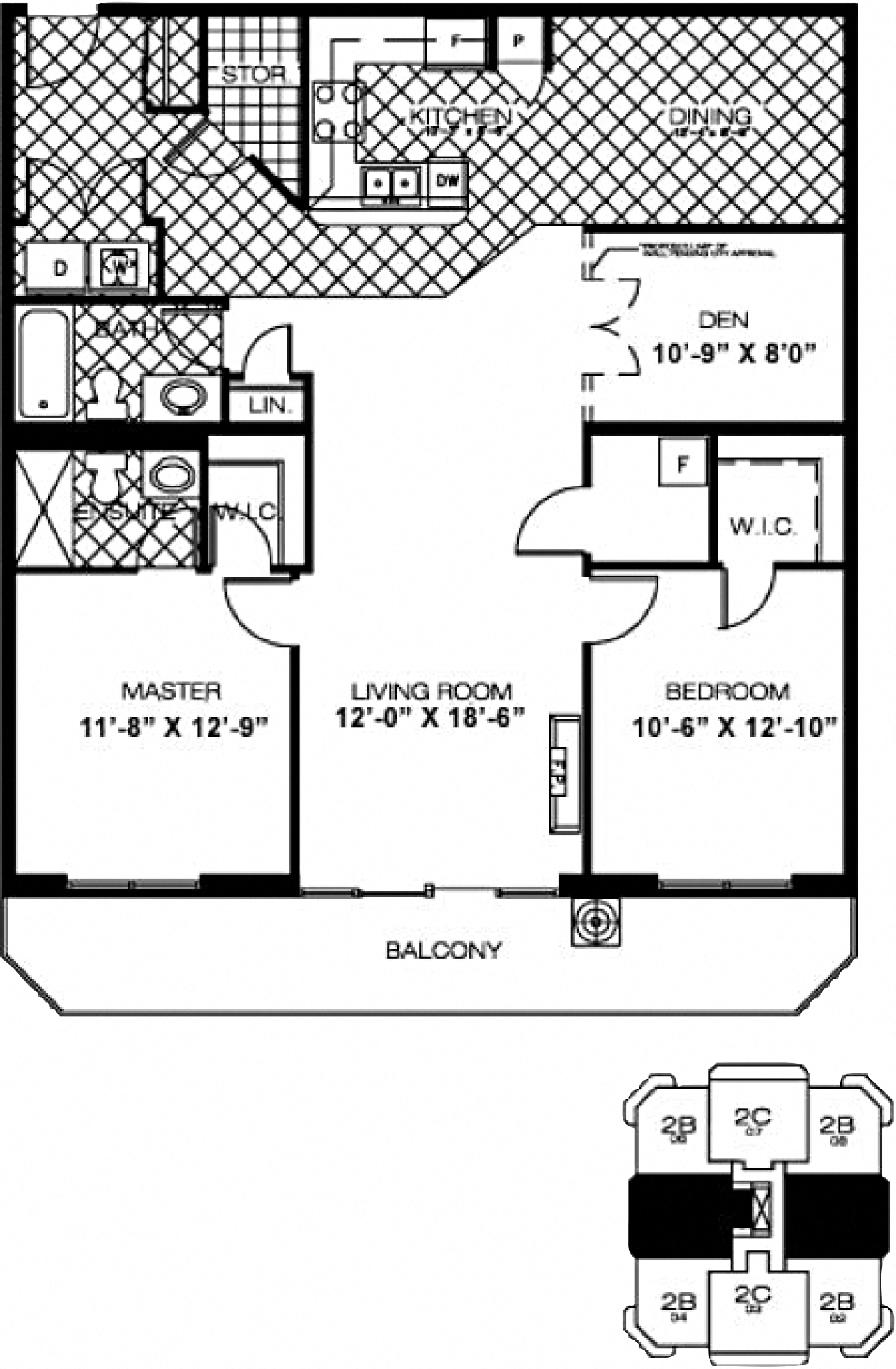 2 Bedroom + Den A