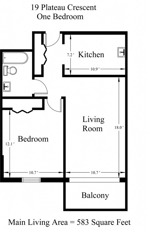 19 Plateau Crescent 1 Bedroom + Balcony