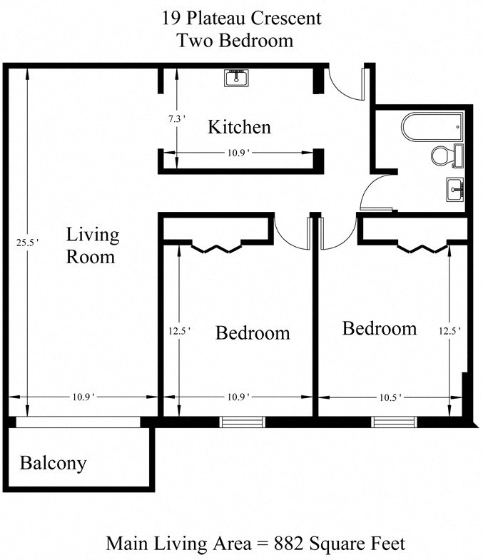 19 Plateau Crescent 2 Bedroom + Balcony