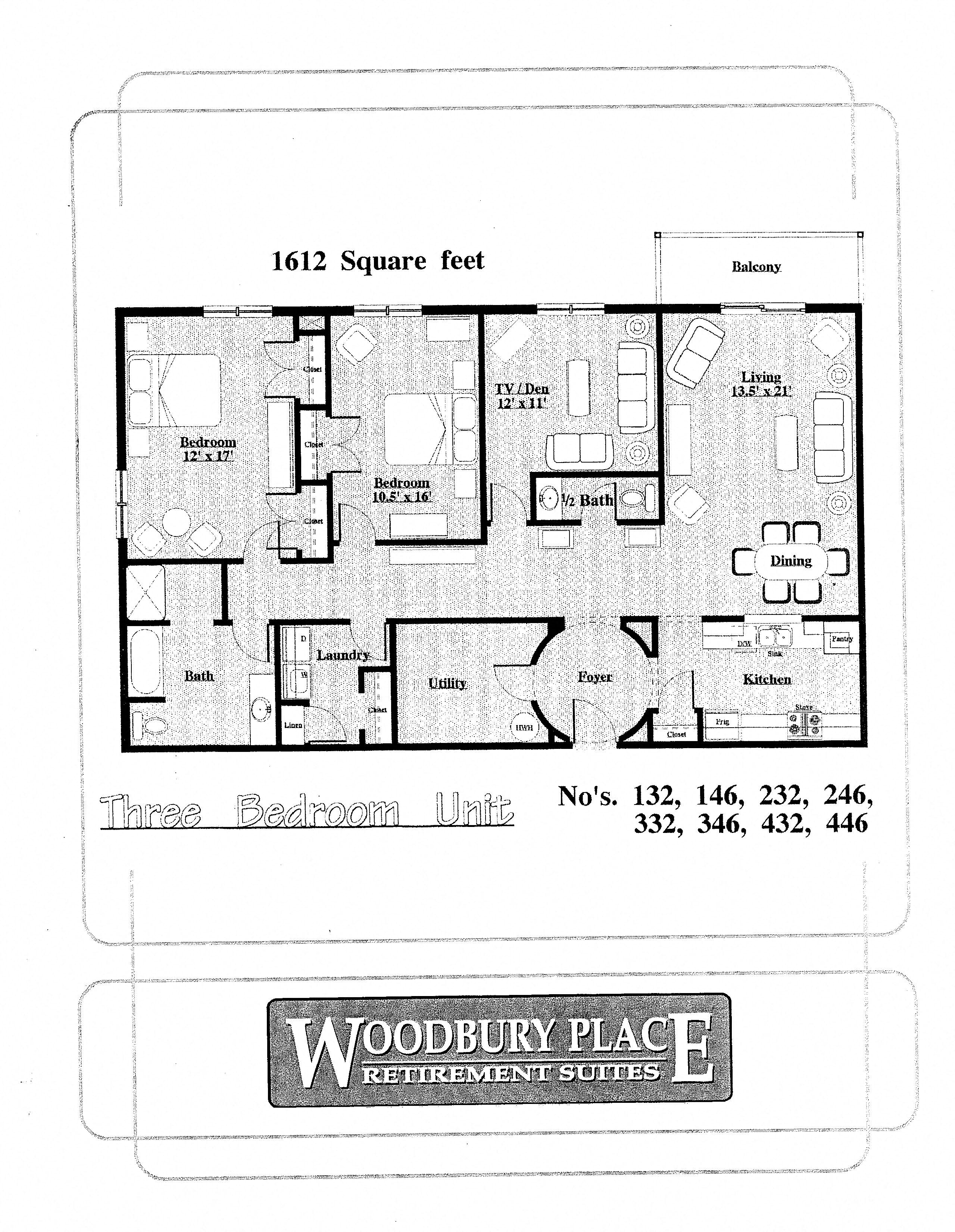 Woodbury Place Three Bedroom Two Bath A Image