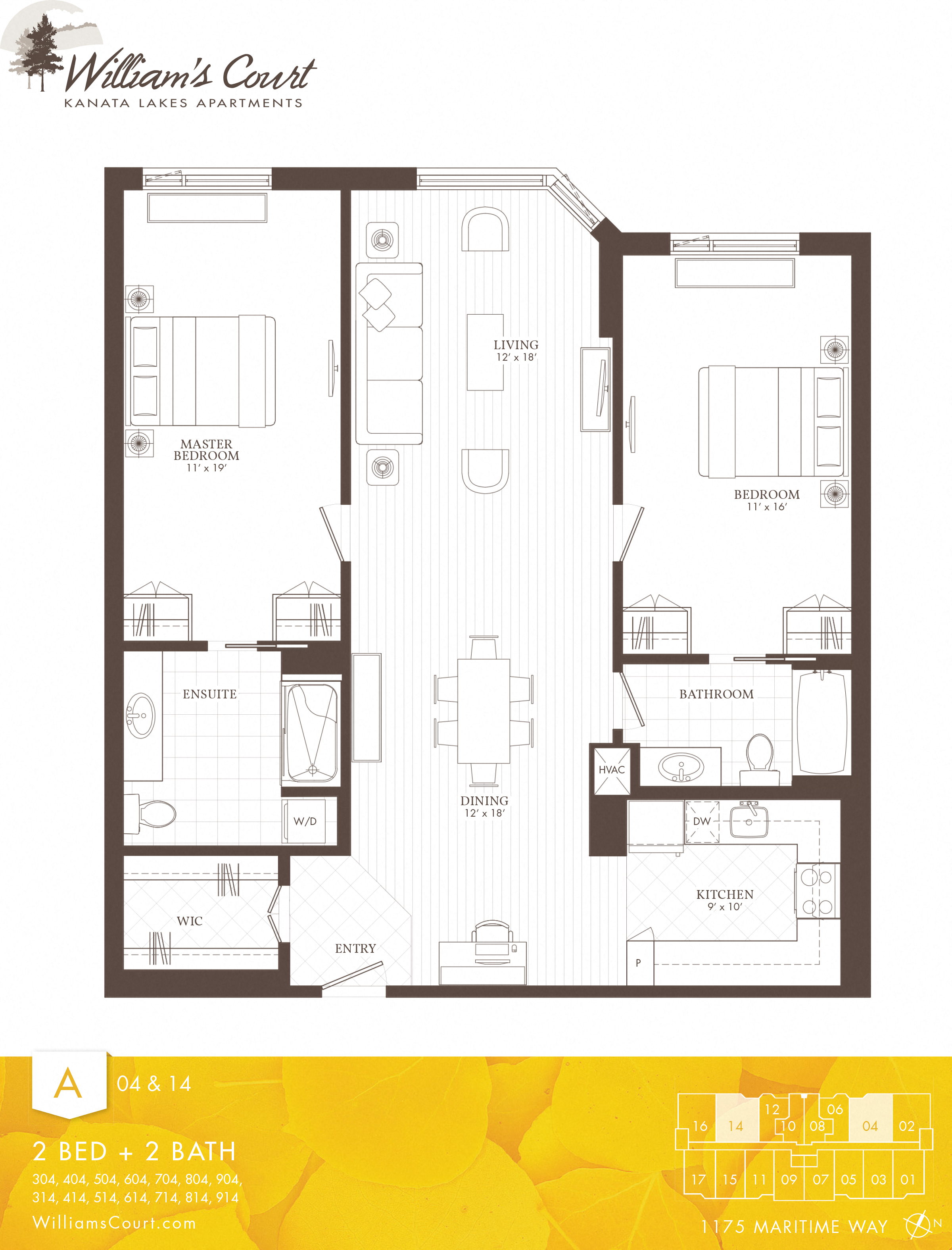 Willam's Court A - 2 Bedroom + 2 Bath