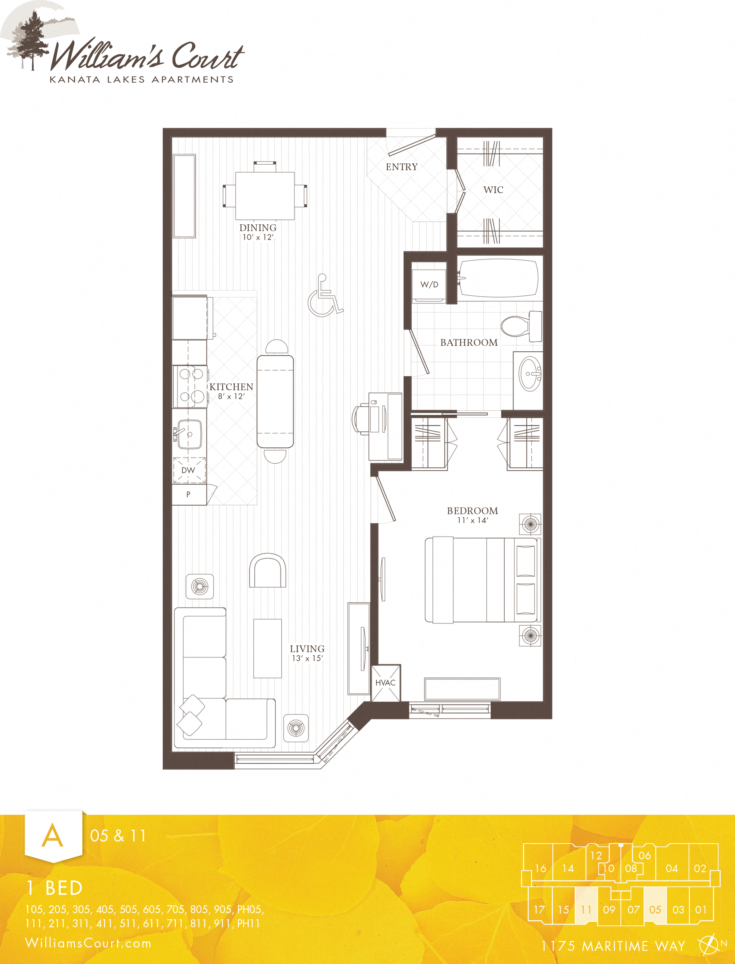 Willams Court A - 1 Bedroom (5 & 11)