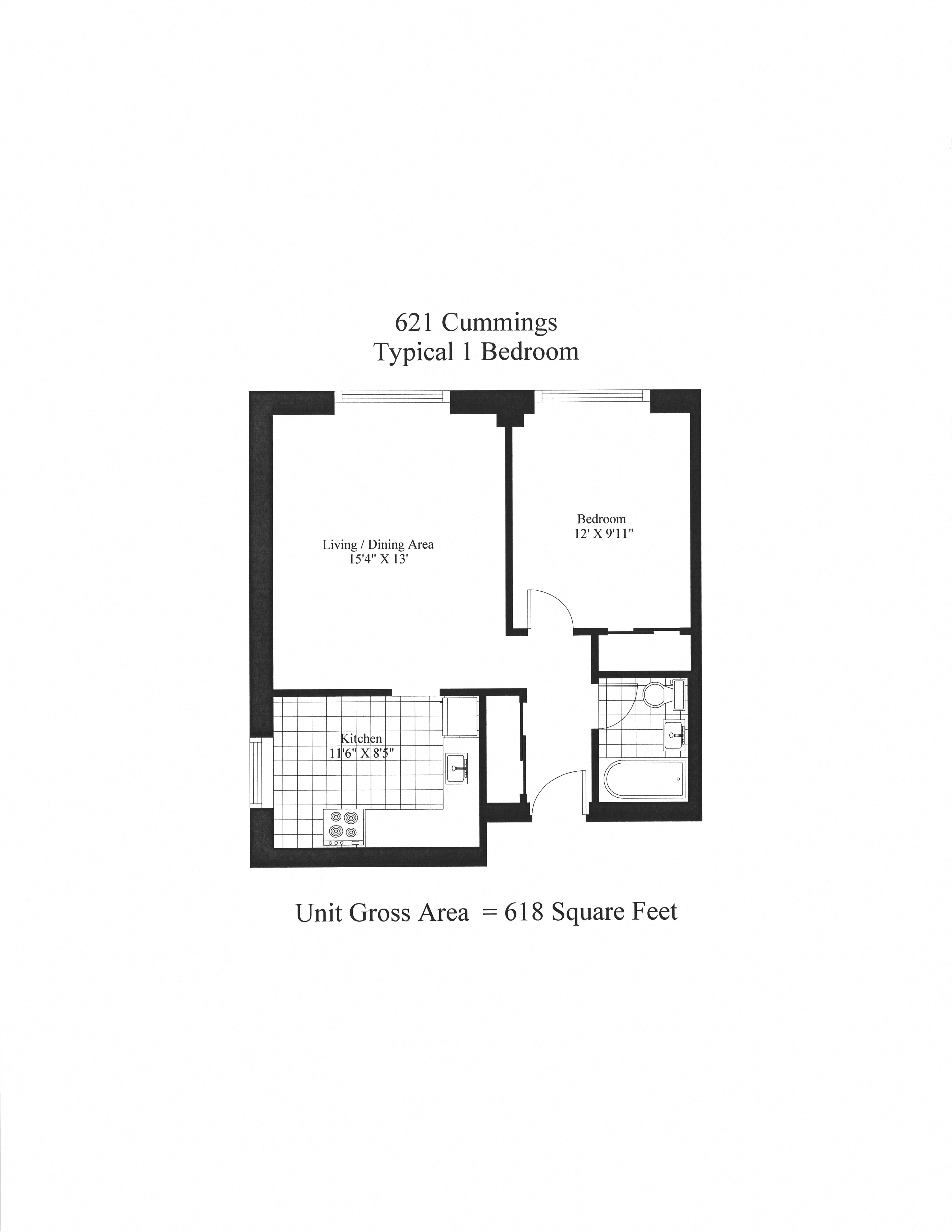 621 Cummings Avenue 1 Bedroom A