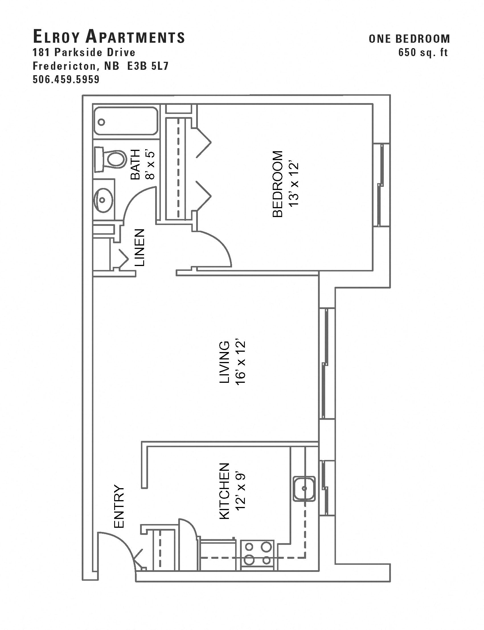 Elroy Apartments One Bedroom Image