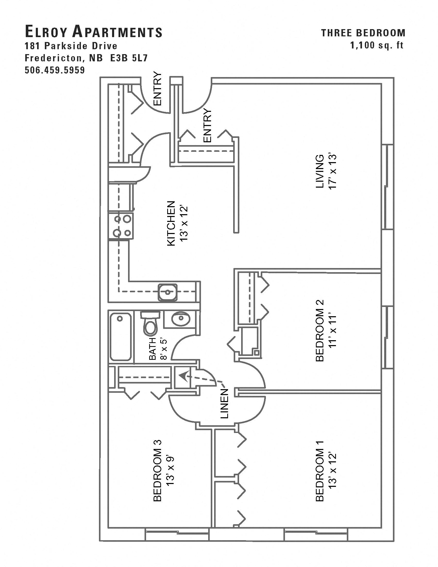 Elroy Apartments Three Bedroom Image