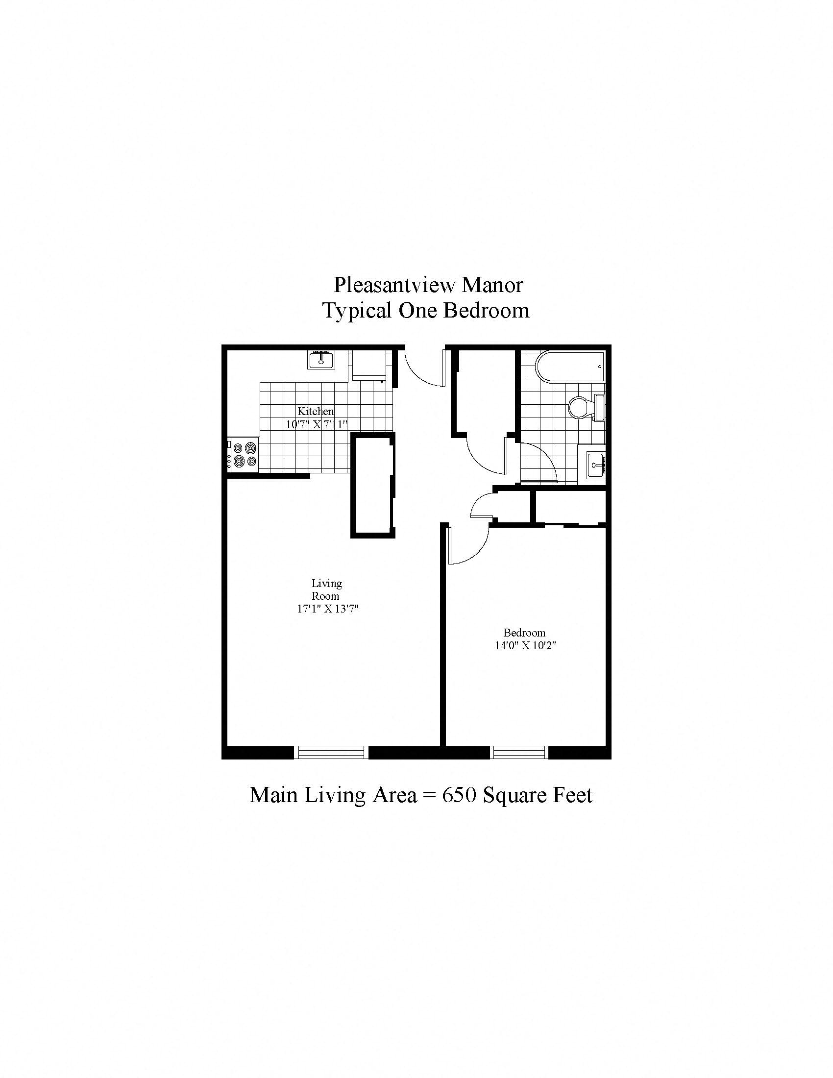 Pleasantview Manor Apartments One Bedroom