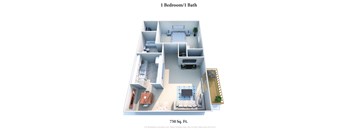 1 bed 1 bath A at Crown Ridge Apartments, Franklin, OH, 45005