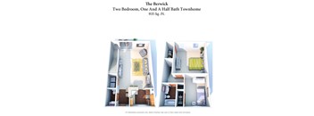 2 Bed 1.5 Bath Townhome at Woodhills Apartments, West Carrollton, OH, 45449