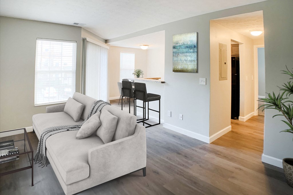Living Area at Woodhills Apartments, Ohio