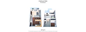 1b1b townhome 663sqft at Concord Woods Apartments, Milford, Ohio