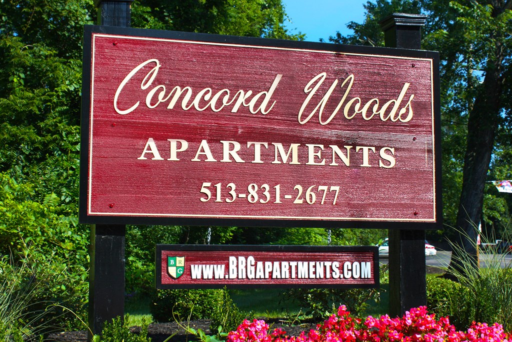 Concord Woods Sign  at Concord Woods Apartments, Milford, OH