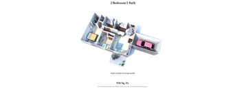 2 Bedroom 2 Bathroom Floor Plan at Wyndemere Apartments, Franklin, Ohio