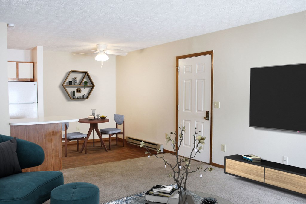 Living Room Interior  at Wyndemere Apartments, Franklin, 45005