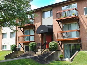Patios and balconies at Fox Run Apartments in Blue Ash, OH