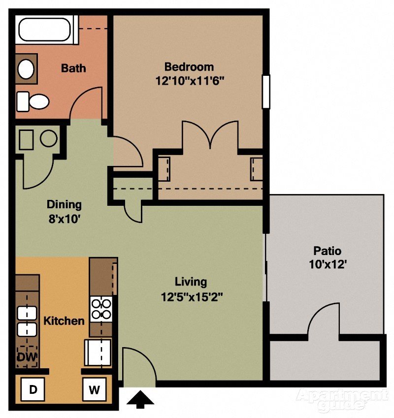 WEA large 1bed/1ba apt, 2nd floor Floor Plan 4