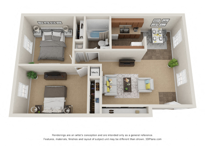 Colonial Pines floor plan affordable apartments