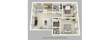 Two Bedroom  2 Floor Plan at Mariners Green Apartments