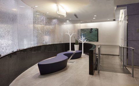 the lobby or reception area of an office building