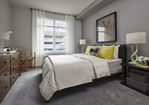 bedroom in a bedroom apartment at the district flats apartments in lenexa