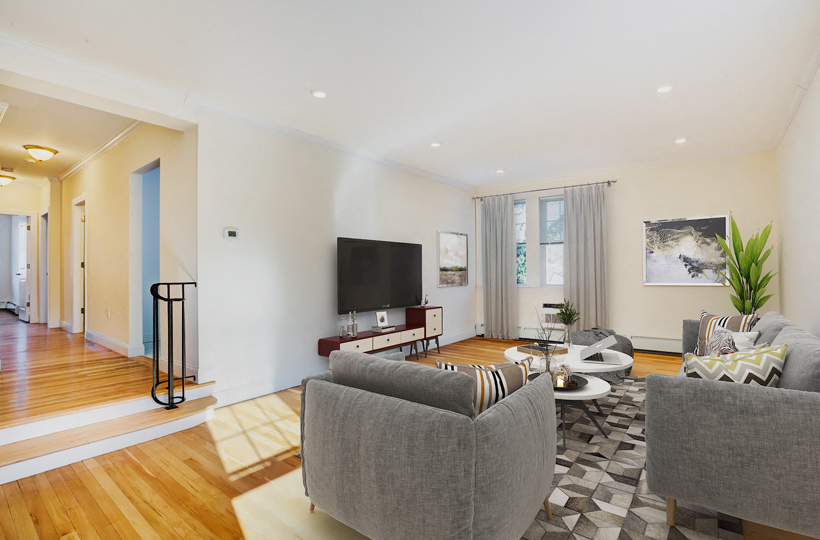 Auburn Harris Courtyard Brookline MA Apartments Living Room