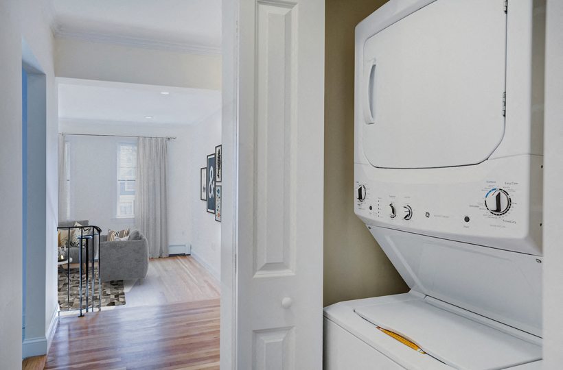 In Unit Washer Dryer Auburn Harris Courtyard Brookline MA Apartments