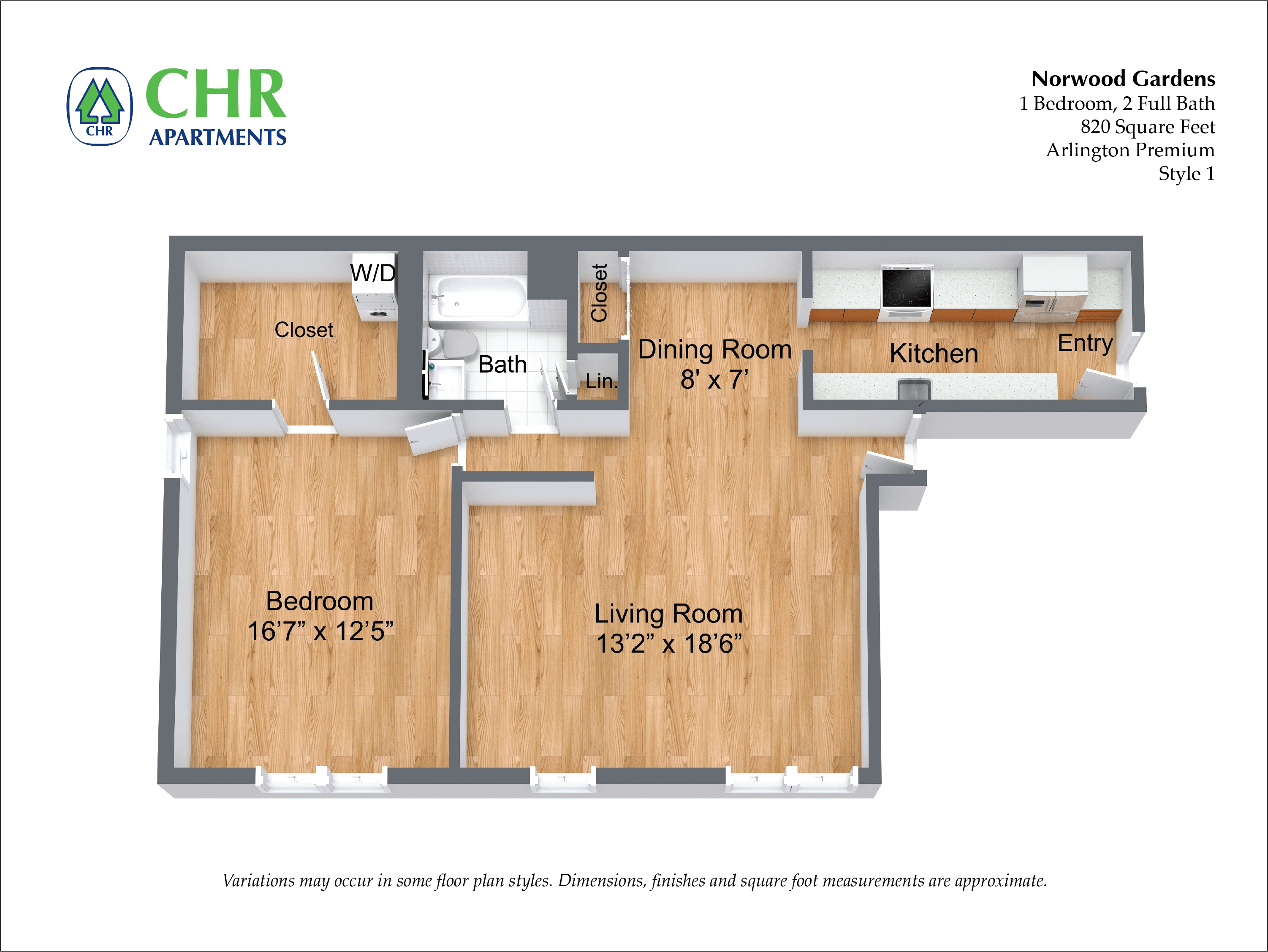 1 Bed/1 Bath with Walk-In Closets