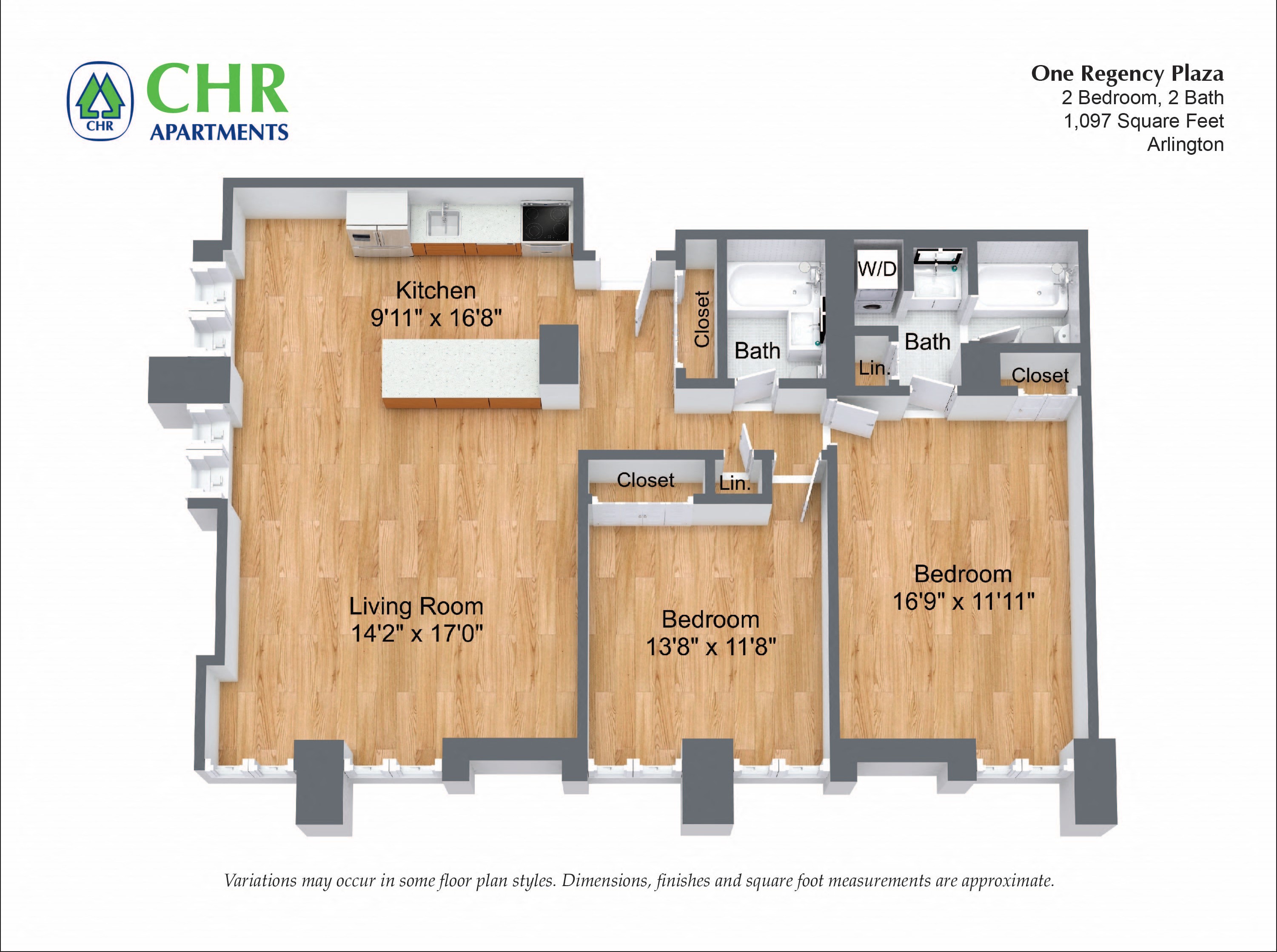 2 Bed/2 Bath with Two Closets