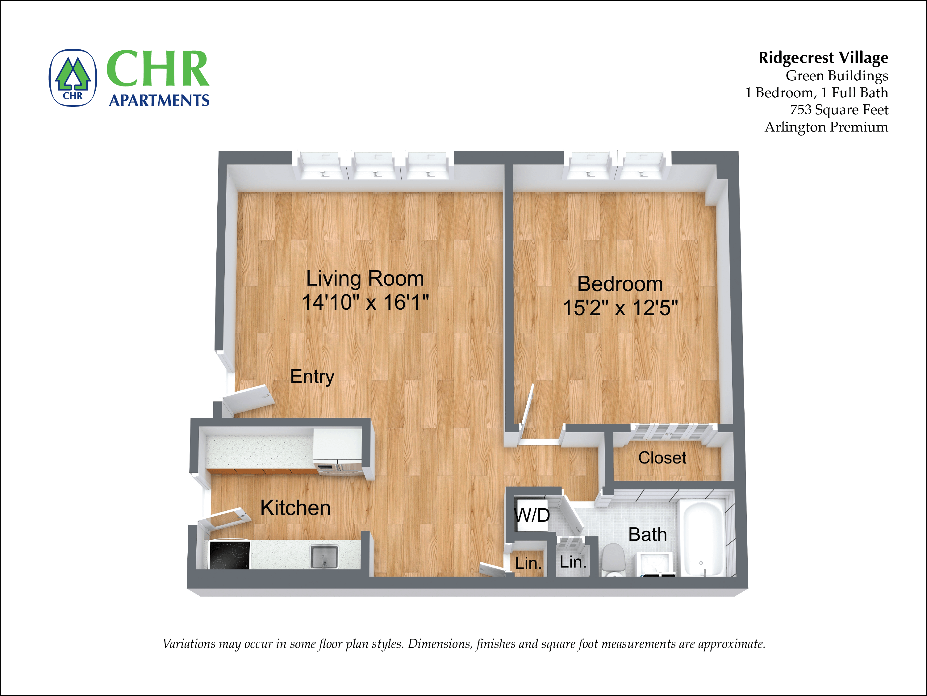 1 Bed/1 Bath with Dining Area