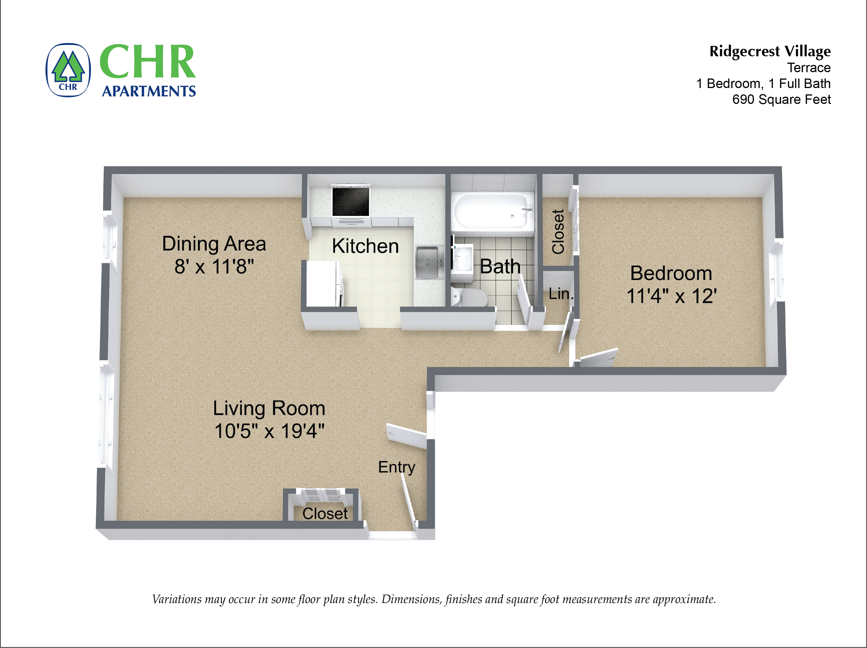 1 Bed/1 Bath