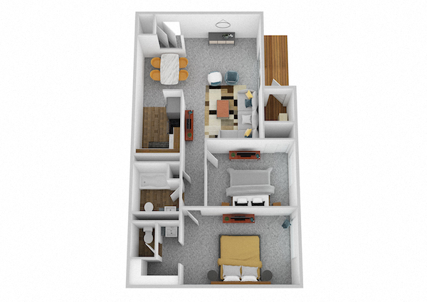 The Maple Floor Plan at Millcroft Apartments and Townhomes, Milford, 45150