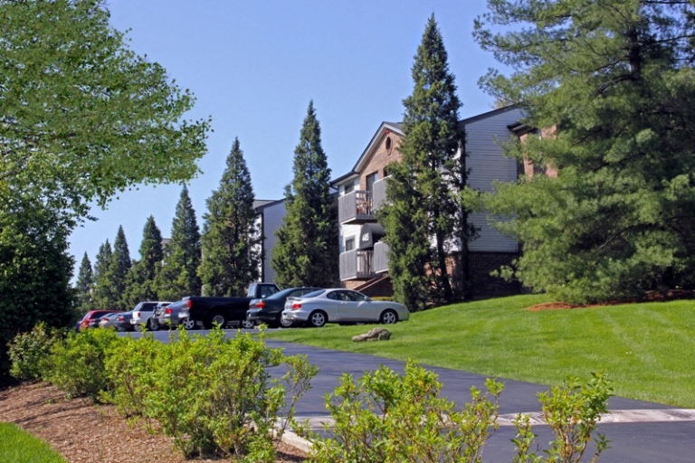 a group of cars parked in front of a building