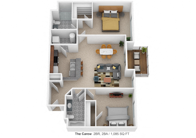 The Carew Floor Plan at Desales Flats, Ohio