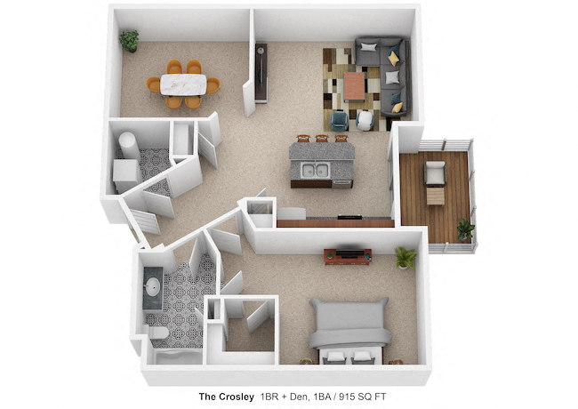 The Crosley Floor Plan at Desales Flats, Cincinnati, 45206