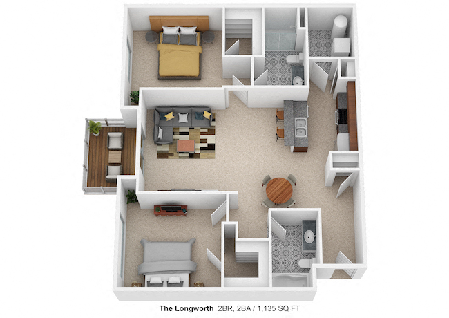 The Longworth Floor Plan at Desales Flats, Ohio, 45206