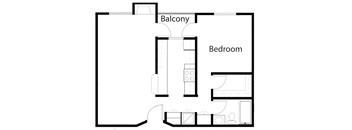 One Bedroom Apartment Floor Plan