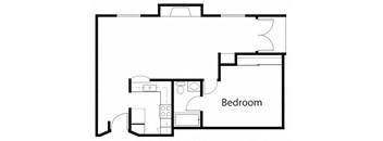 One Bedroom Apartment Floor Plan