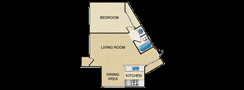 1BR 1BA - FLOOR PLAN A - 972 HILGARD