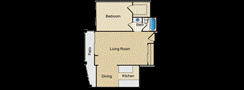 1BR 1BA - FLOOR PLAN C - 972 HILGARD