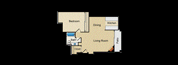 1BR 1BA - FLOOR PLAN H - 972 HILGARD