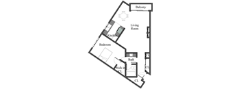 1BR 1BA - FLOOR PLAN G - 972 HILGARD