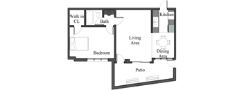 1BR 1BA - FLOOR PLAN B - 972 HILGARD