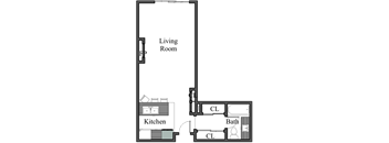 SINGLE 1BA - FLOOR PLAN B - 972 HILGARD