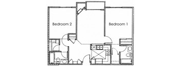 2BR 2BA - FLOOR PLAN A - 10930 ASHTON